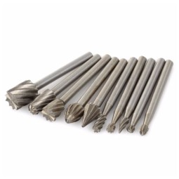 Burr Set Supplier - 10pcs High Speed Wood Working 1/8" Shank Rotary Files