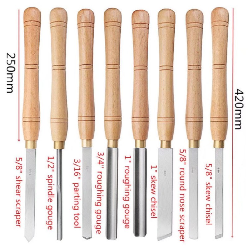 Woodworking Chisel Set Supplier - 8PCS Beech Wood Handle Engraving Chisel Set
