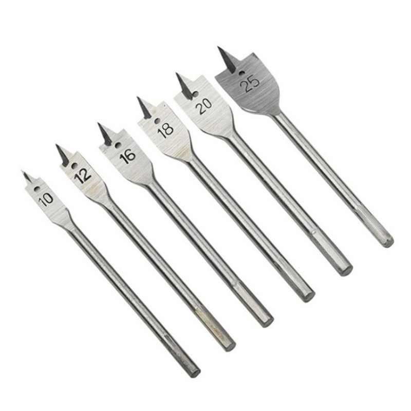 Wood Drill Bit Supplier - 6Pcs 10-25mm Quick Change Hex Shank Spade Bit