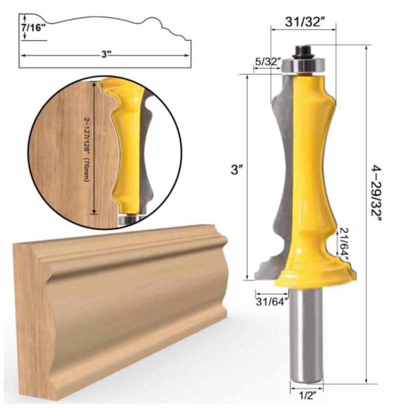 Router Bit Factory - 1PC Door & Window Casing 1/2" Shank Line Knife
