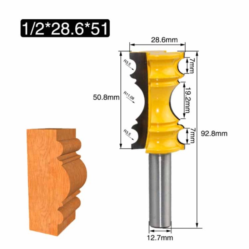 Router Bit Factory - 1pc Large Elaborate Chair Rail Molding 1/2" Shank