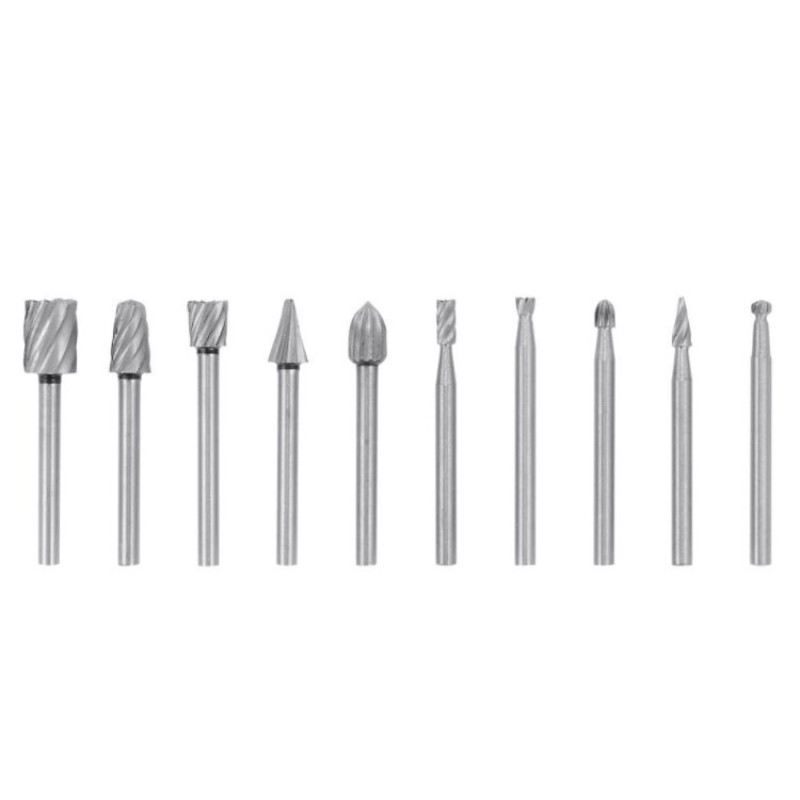 Burr Set Supplier - 10pcs High Speed Wood Working 1/8" Shank Rotary Files