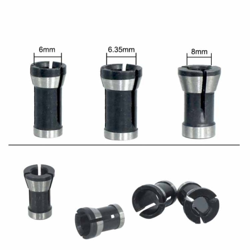 Collet Chuck Factory - 3pcs One Set 6mm 6.35mm 8mm Engraving Trimming Collets