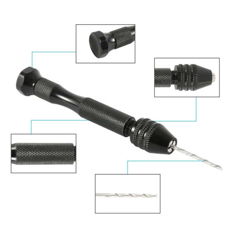 Hand Drill Supplier - Micro Aluminum Drill With Keyless Chuck +10pcs Bits