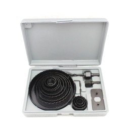 Hole Saw Kit Factory - 11Pcs Carbon Steel Wood Hole Saw Kit in Plastic Box