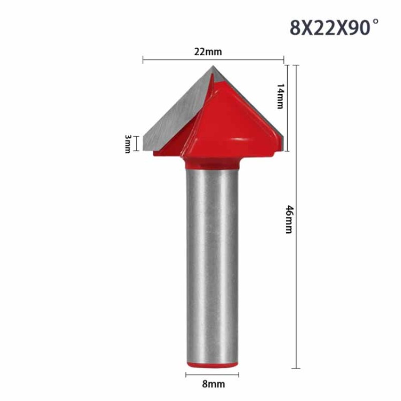 Engraving Bits Manufacturer - 6mm Tungsten Carbide 3D v groove Router Bit
