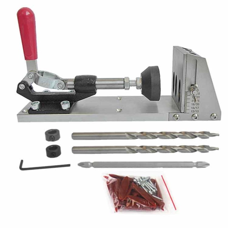 Pocket Hole Jig Factory - Woodworking Guide Drill Locator for Furniture Cabinet