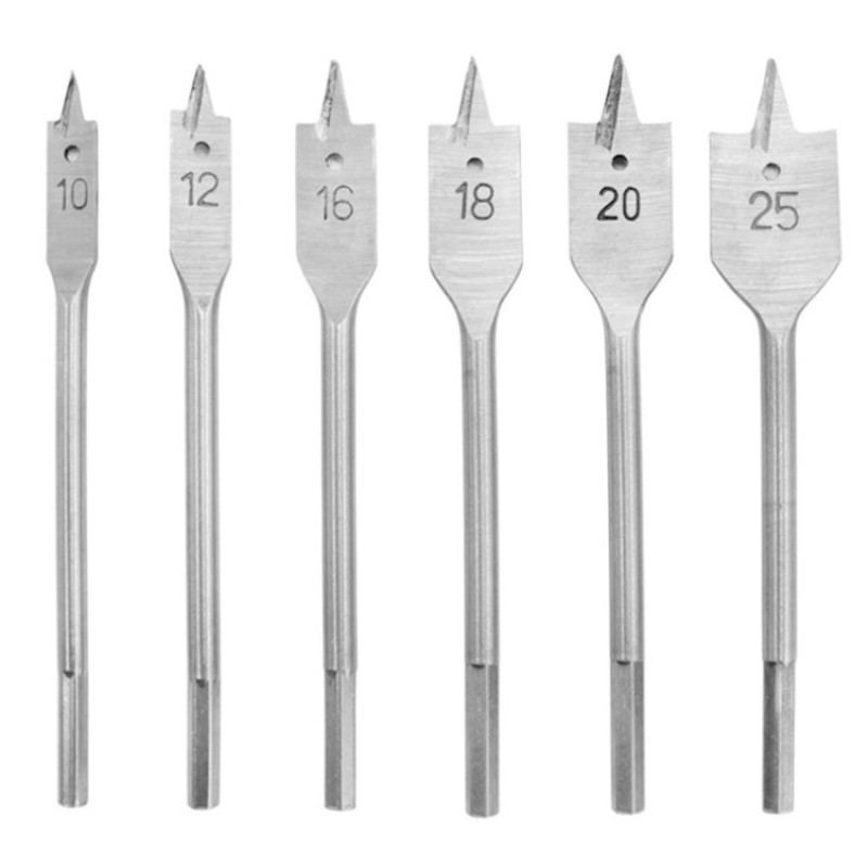Wood Drill Bit Supplier - 6Pcs 10-25mm Quick Change Hex Shank Spade Bit