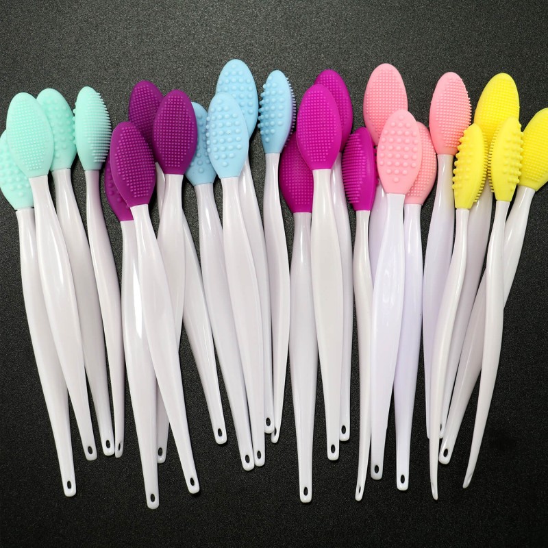 Lip Scrub Brush Factory - 6 Colors Silicone Double Side Nose Blackhead Remove