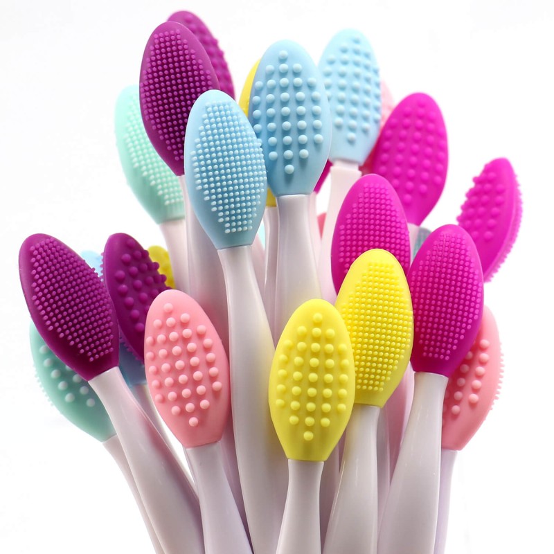 Lip Scrub Brush Factory - 6 Colors Silicone Double Side Nose Blackhead Remove