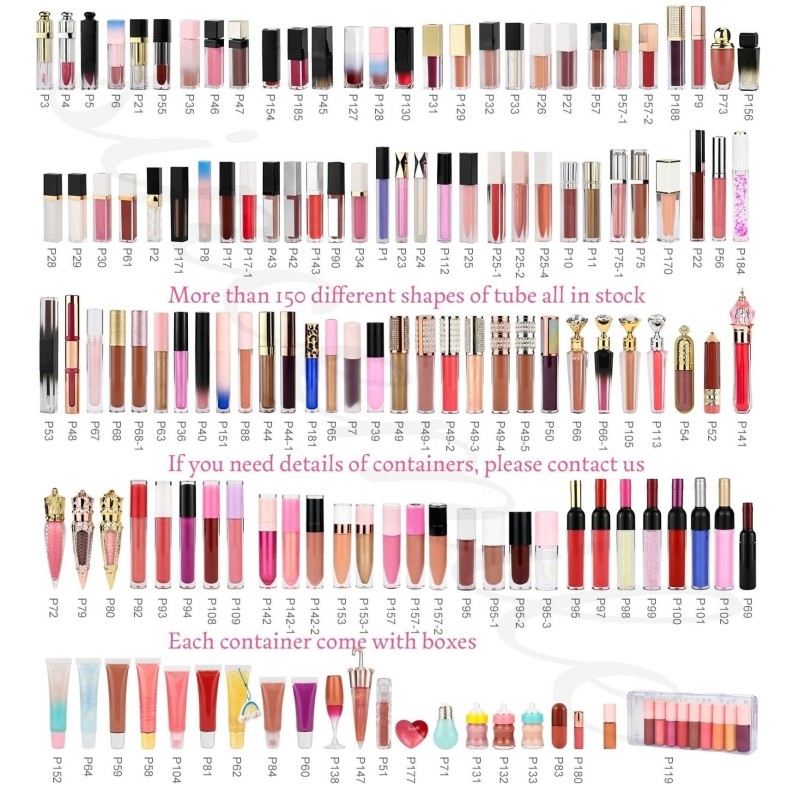 Lip Gloss Factory - Multiple Tube 151 Color Options Custom Print Logo OEM
