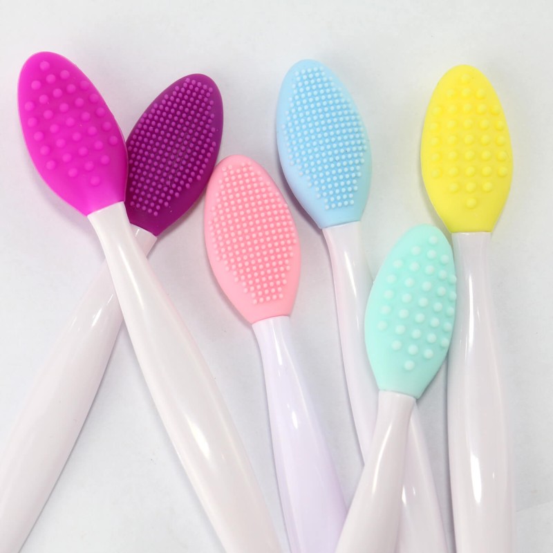 Lip Scrub Brush Factory - 6 Colors Silicone Double Side Nose Blackhead Remove