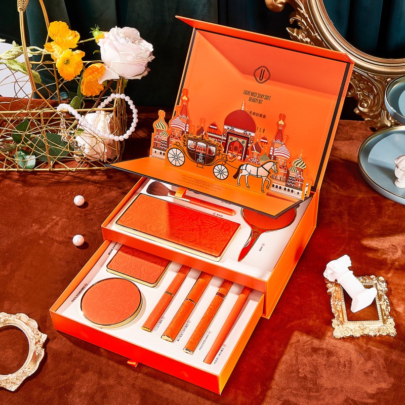 Makeup Set Factory - Hot Selling Orange Tiktok 11 Piece All in One Beauty Gift