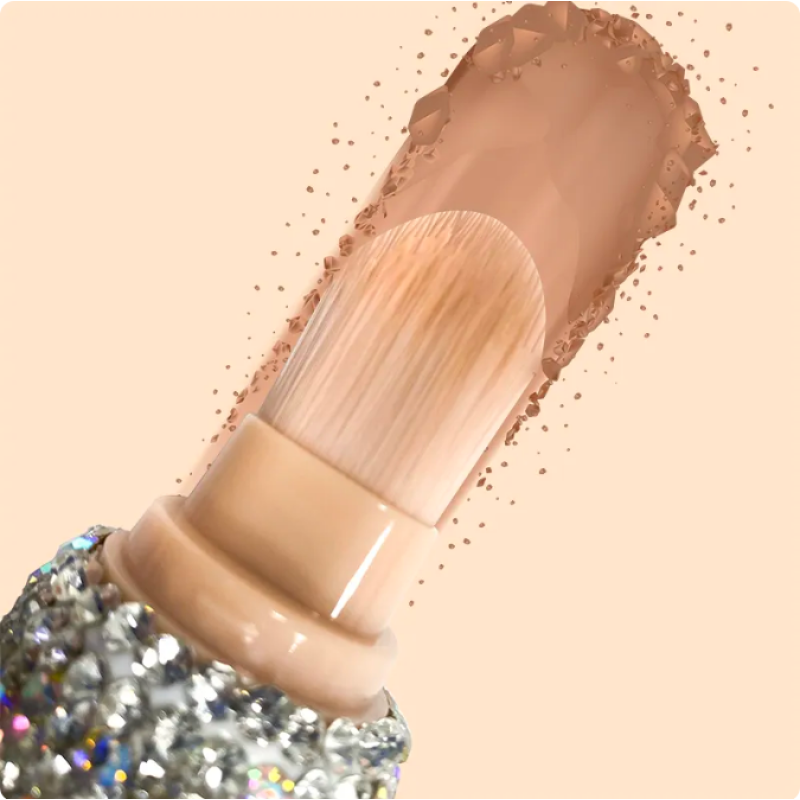 Makeup Brush Factory - Clear Crystal Biamond Handle 4-in-1 Eyeshadow Foundation