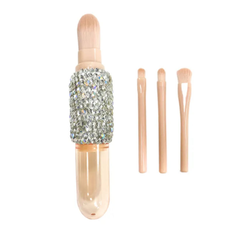 Makeup Brush Factory - Clear Crystal Biamond Handle 4-in-1 Eyeshadow Foundation
