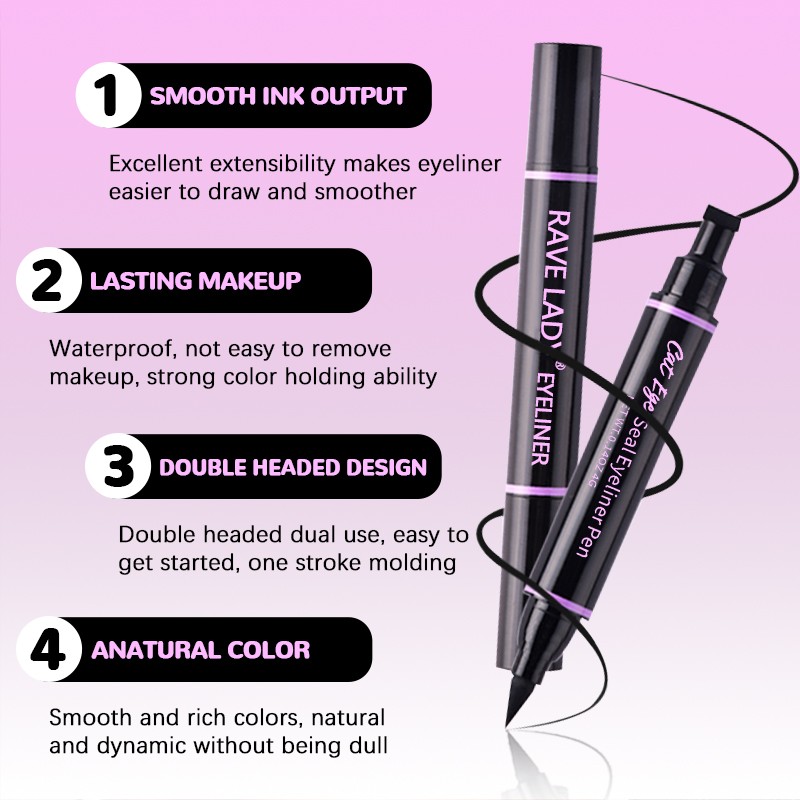 Eyeliner Pen Supplier - Double Ended Waterproof Fast Dry Black Liquid Pencil