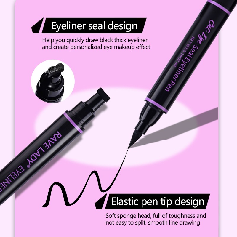 Eyeliner Pen Supplier - Double Ended Waterproof Fast Dry Black Liquid Pencil