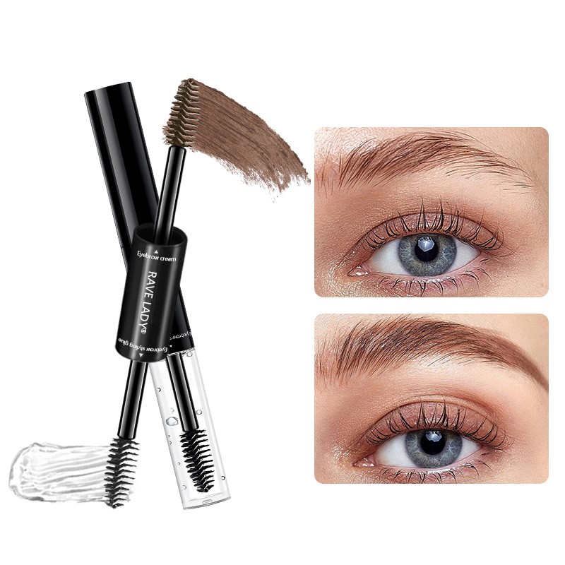 Eyebrow Gel Factory - 2 in 1 Double Head Natural Waterproof Liquid Dye Brush