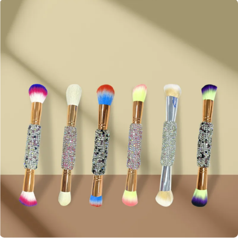 Makeup Brush Manufacturer - Sheer Shimmering Crystal Handle Double End Soft