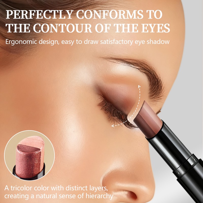 Eyeshadow Stick Manufacturer - Bright Tone Waterproof Glitter Triple Color Gradient
