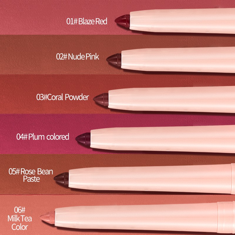 Lip Liner Pencil Factory - High Pigmented Creamy Matte Long Wearing 6 Colors