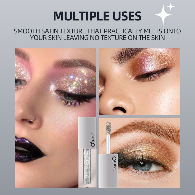 Liquid Eye Shadow Factory - O'CHEAL 8 Pcs/Set Metallic Starlight Glitter Waterproof