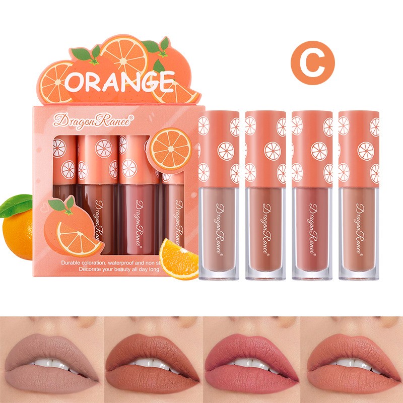 Lip Gloss Set Manufacturer - LGK02A Dragon Ranee Long Lasting 4pcs Velvet Matte