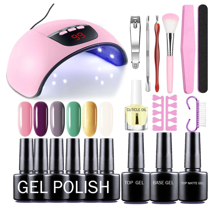 Nail Polish Kit Manufacturer - GPK01 Gel Starter Set with LED Lamp UV Light