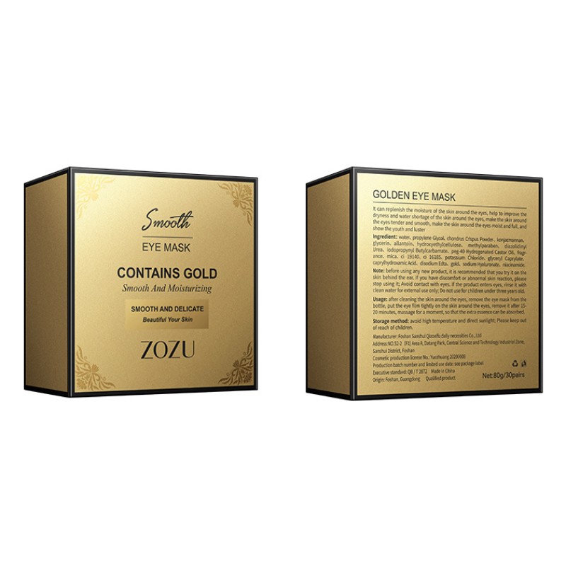 Eye Mask Manufacturer - YT01A ZOZU 30 Pairs Gold Collagen Vegan Eye Mask