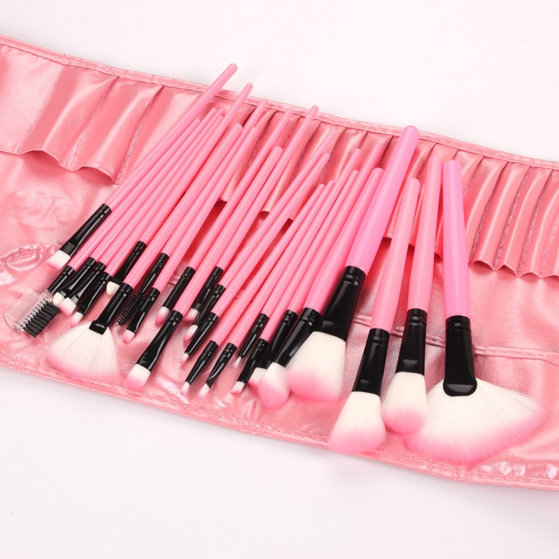 Makeup Brush Set Manufacturer - MB24A Professional 24 Pcs Plastic Handle Complete