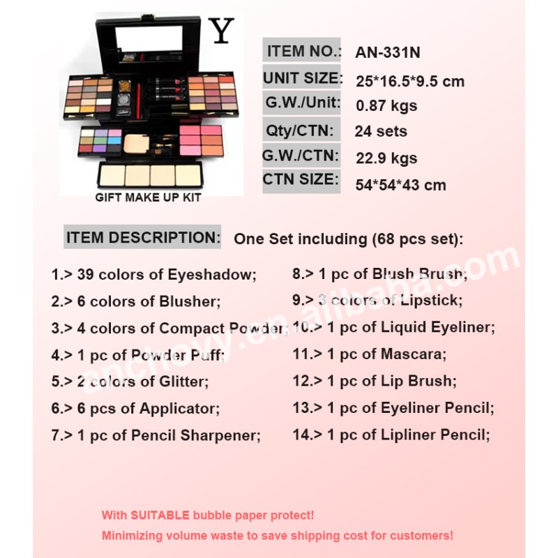 Makeup Set Supplier - 331NB2 Miss Rose Professional Cosmetic Girls Kit