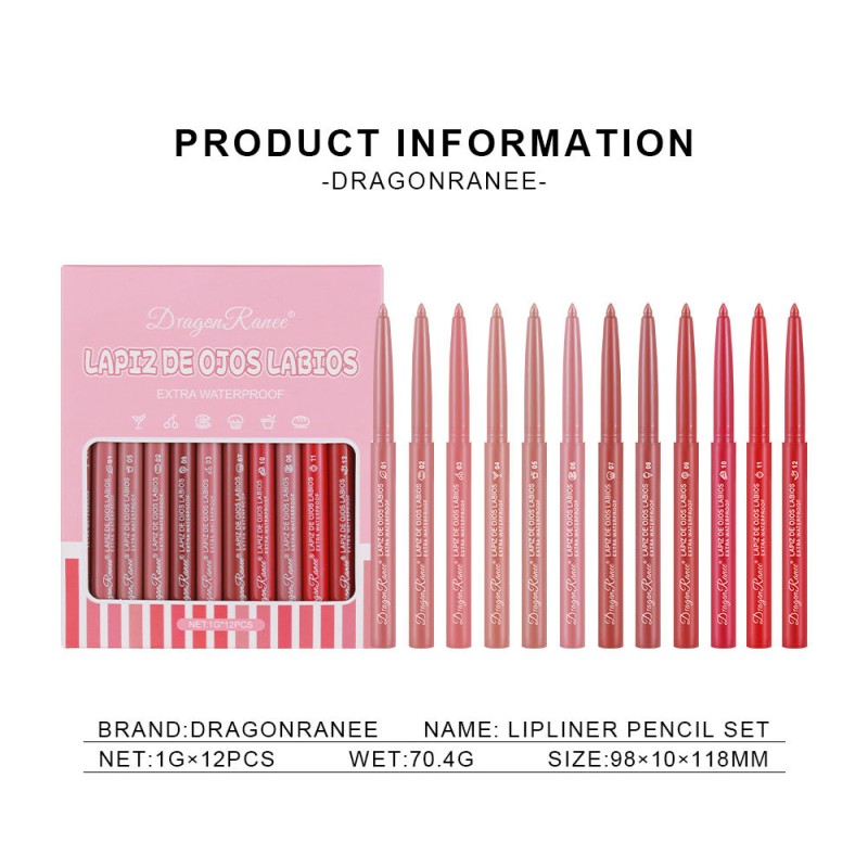 Lip Liner Set Factory - DR9003A Organic 6 Colors Moisturizing Matte for Girls