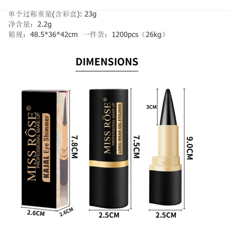 Eyeliner Gel Pen Manufacturer - 020MB MISS ROSE Organic Black Gel Waterproof