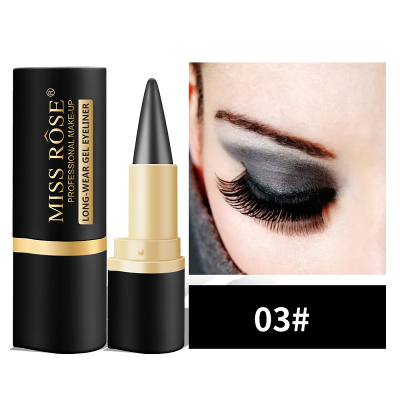 Gel Eyeliner Pencil Supplier - MISS ROSE Makeup 020MA1 Black Organic Gel