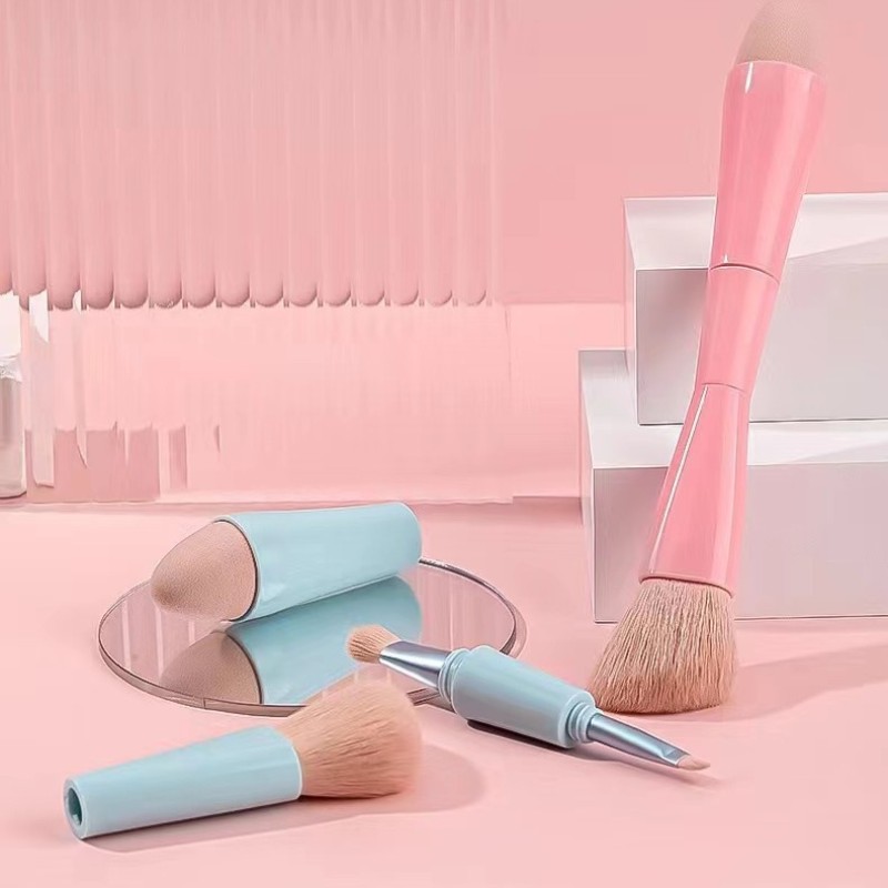 Makeup Brush Supplier - PRSZ01 Professional Private Label Nylon Hair 4 in 1