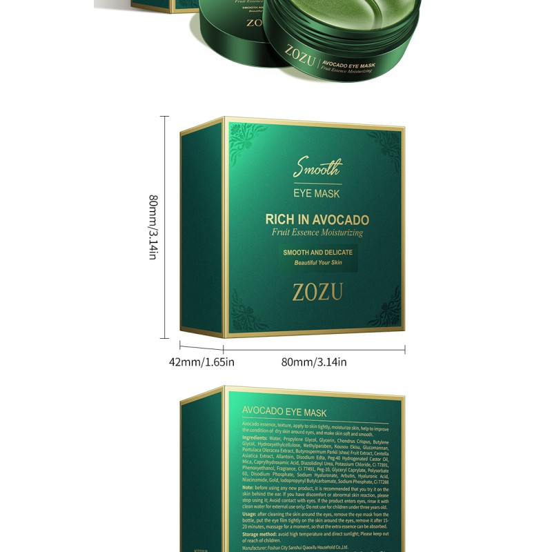 Eye Mask Manufacturer - YT01A ZOZU 30 Pairs Gold Collagen Vegan Eye Mask