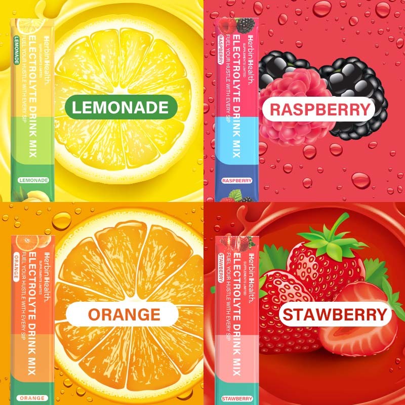 Private Label Vitamin Sport Nutrition Powder Low Sugar Electrolyte Drink Hydration Powder Packets with Electrolytes Minerals