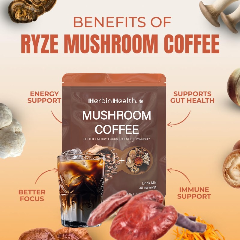 Wholesale Private Label Turkey Tail Lions Mane Powder Mushroom  Coffee Powder