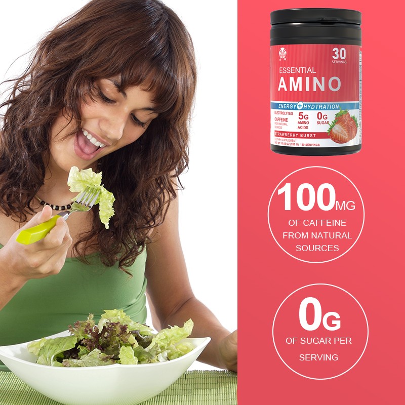 OEM Post-Workout Strawberry Flavor Muscle Recovery Energy Protein Powder with Amino Acids and Vitamin C Immune Support