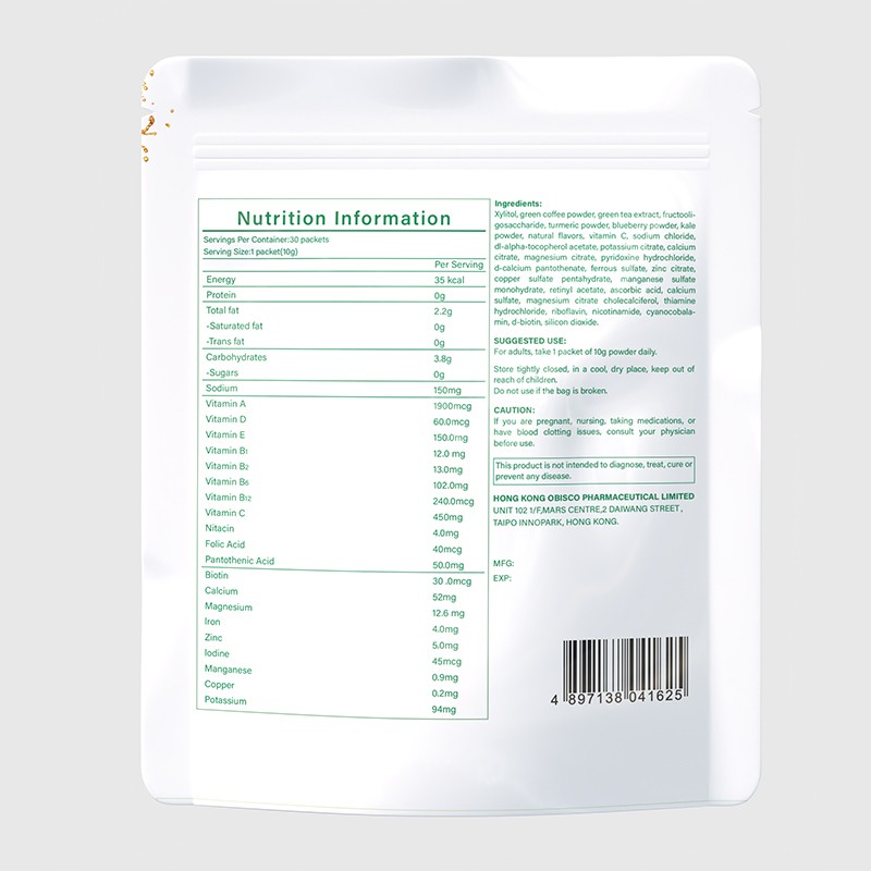 Private Label Vitamin Powder Sport Nutrition Powder Low Sugar Powder Packets With Minerals