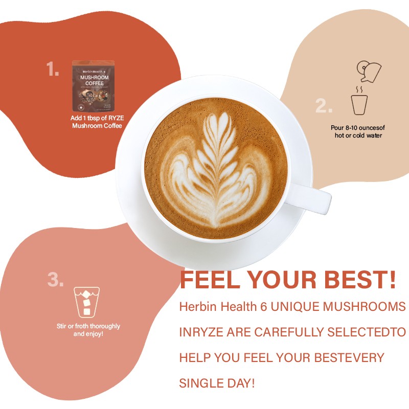 Wholesale Private Label Turkey Tail Lions Mane Powder Mushroom  Coffee Powder