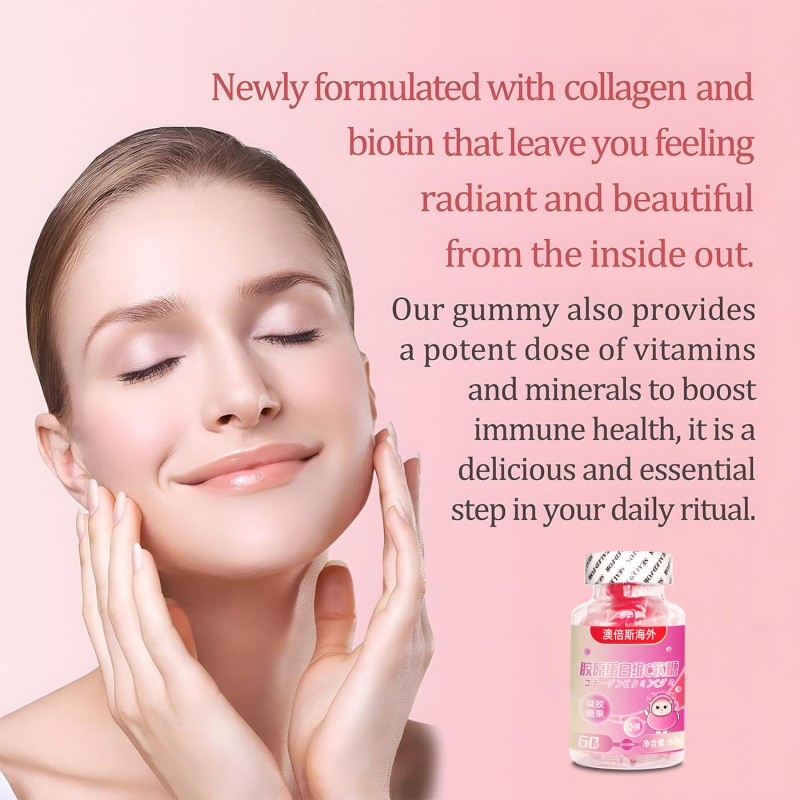 In Stock Wholesale Price Collagen Gummies Formulated to Support Hair Skin Nail Growth Vitanins Biotin Candy Ready to Ship