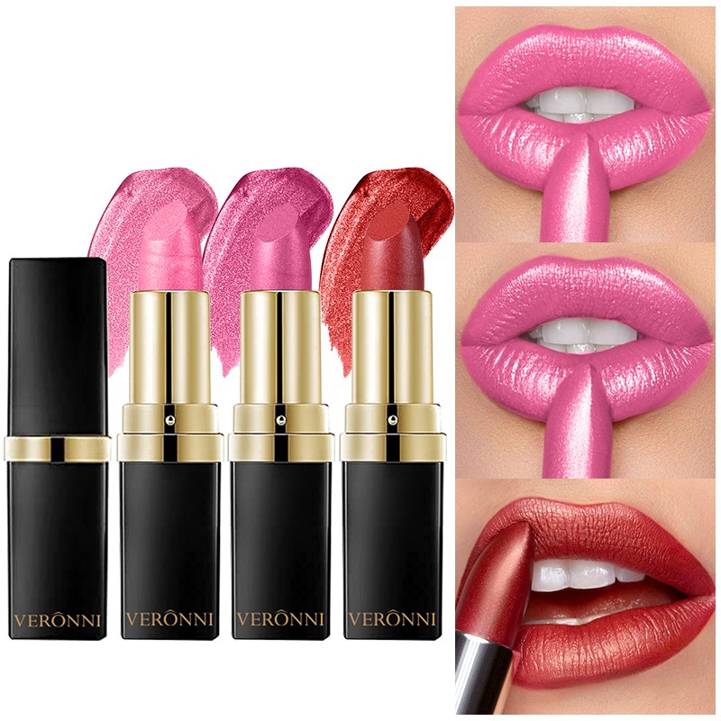 Glitter Lipstick Factory - 10 Color Waterproof Full Coverage Pearlescent