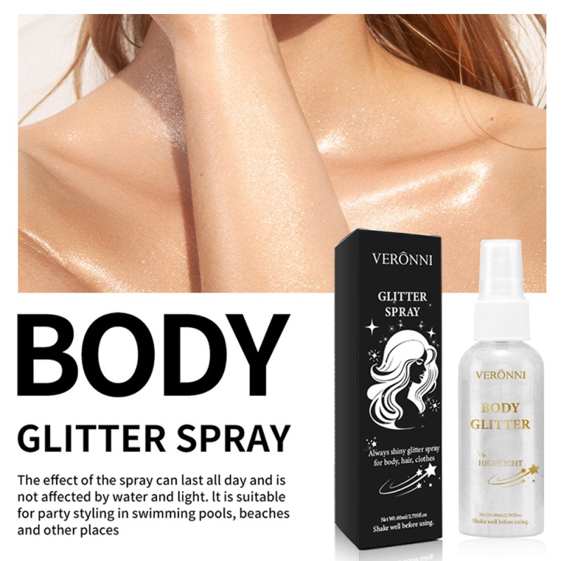 Glitter Powder Manufacturer - Brightening Body Shimmer Oil Highlighter Spray
