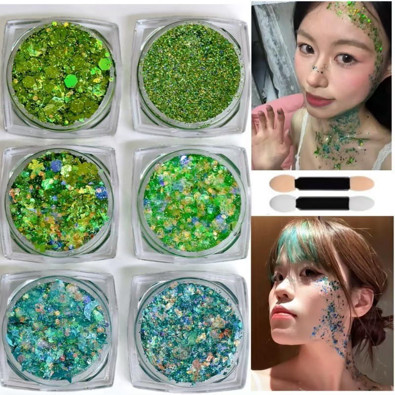 Chunky Glitter Manufacturer - 6 Color Cosmetic Chunky Glitter Shimmer Body