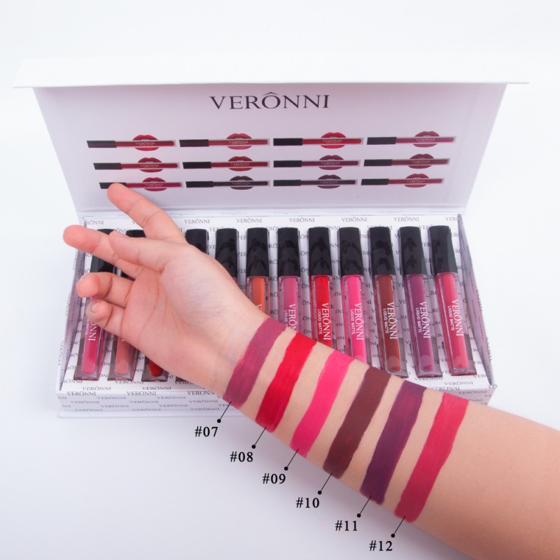 Liquid Lipstick Manufacturer - 12pcs/set Velvet Matte Waterproof Lip Gloss