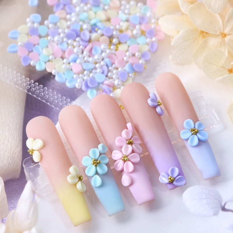 Nail Charms Manufacturer - 150pcs Mixed Gold Silver Steel 3D Acrylic