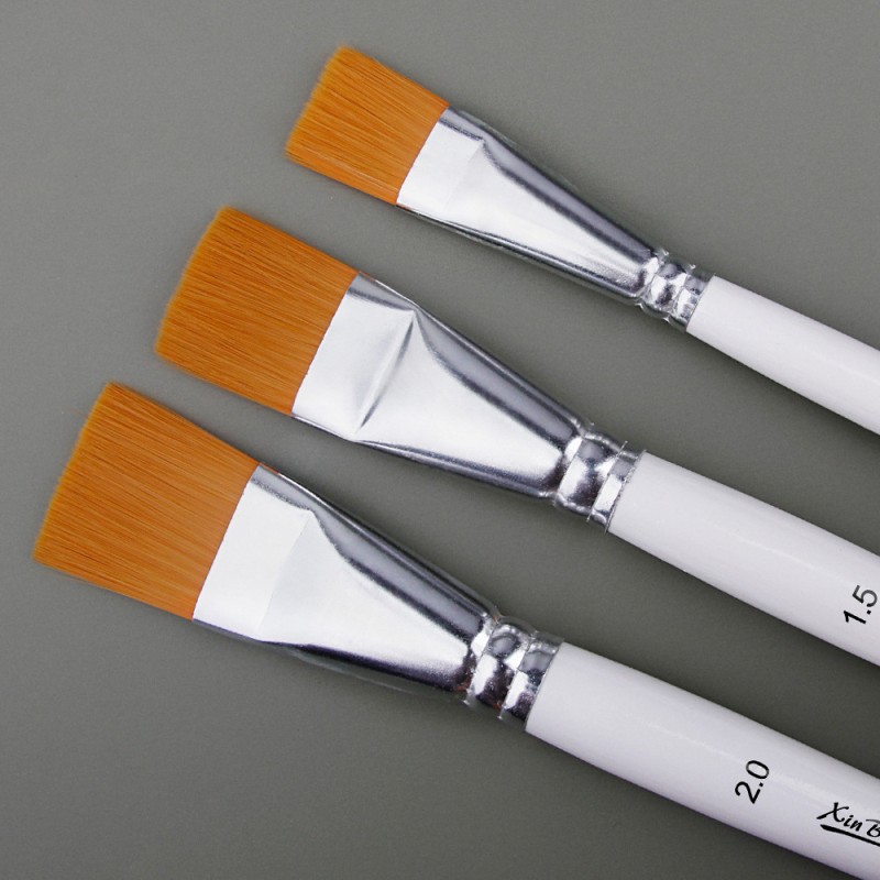 Painting Brush Set Factory - 3PCS/Set Oil Painting 3Color Big Flat Head