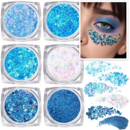 Chunky Glitter Manufacturer - 6 Color Cosmetic Chunky Glitter Shimmer Body