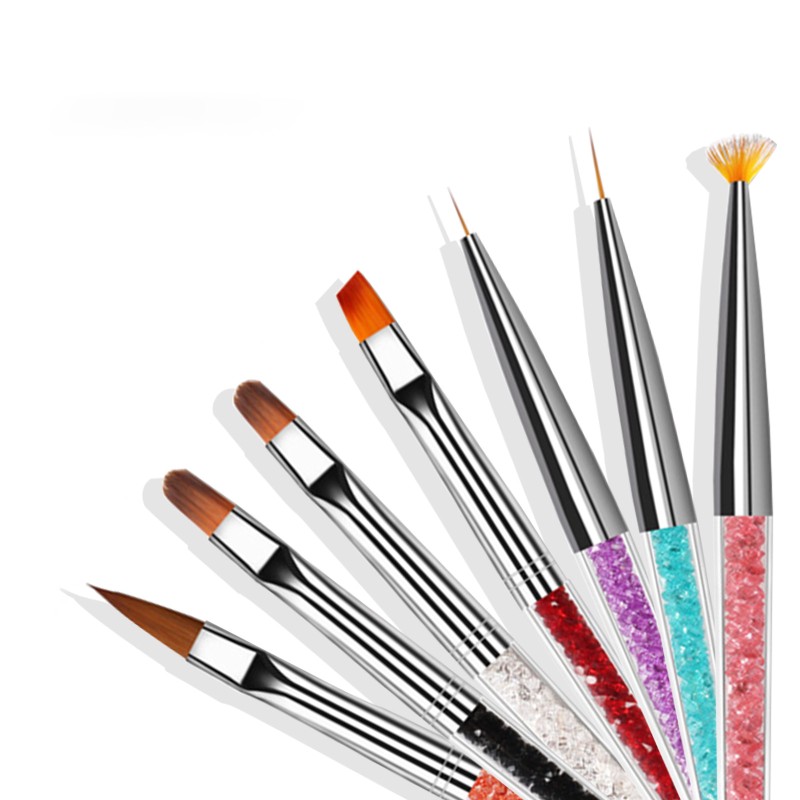 Nail Art Brush Set Manufacturer - Set With Crystal Handle Painting Liner
